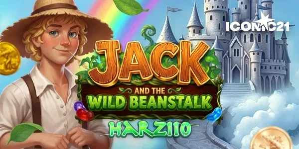 Tampilan antarmuka permainan slot Jack and the Wild Beanstalk dengan simbol kacang ajaib.